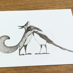 Postkarte Eichhörnchen & Elster Bambus Ligarti - Polly Paper - Umweltfreundliche Schreibwaren
