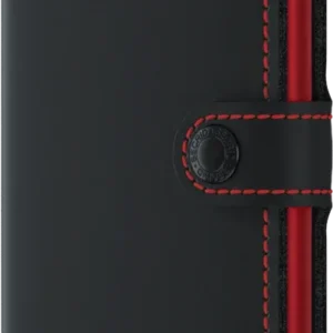 Secrid Miniwallet MATTE BLACK-RED mit Gravur - MM-Black & Red