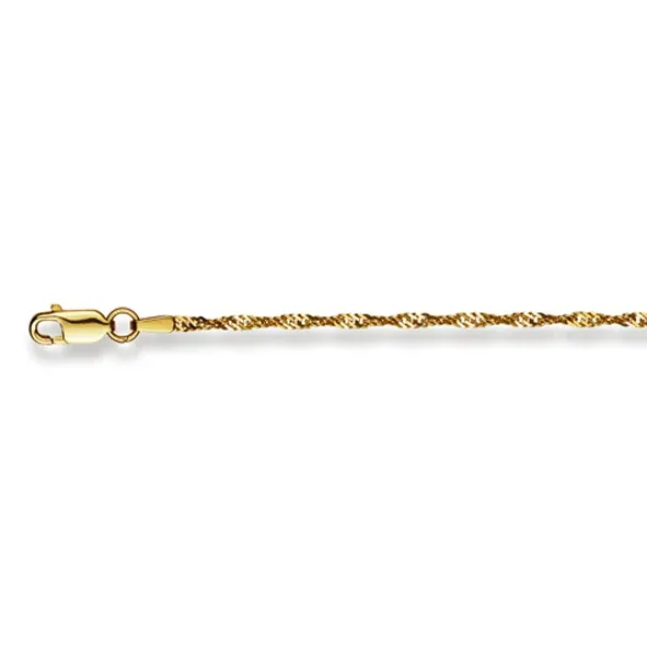 Singapurhalskette 18 Karat Gold -750 in Gelbgold Unisex 38cm - 50 cm x 1.8 mm