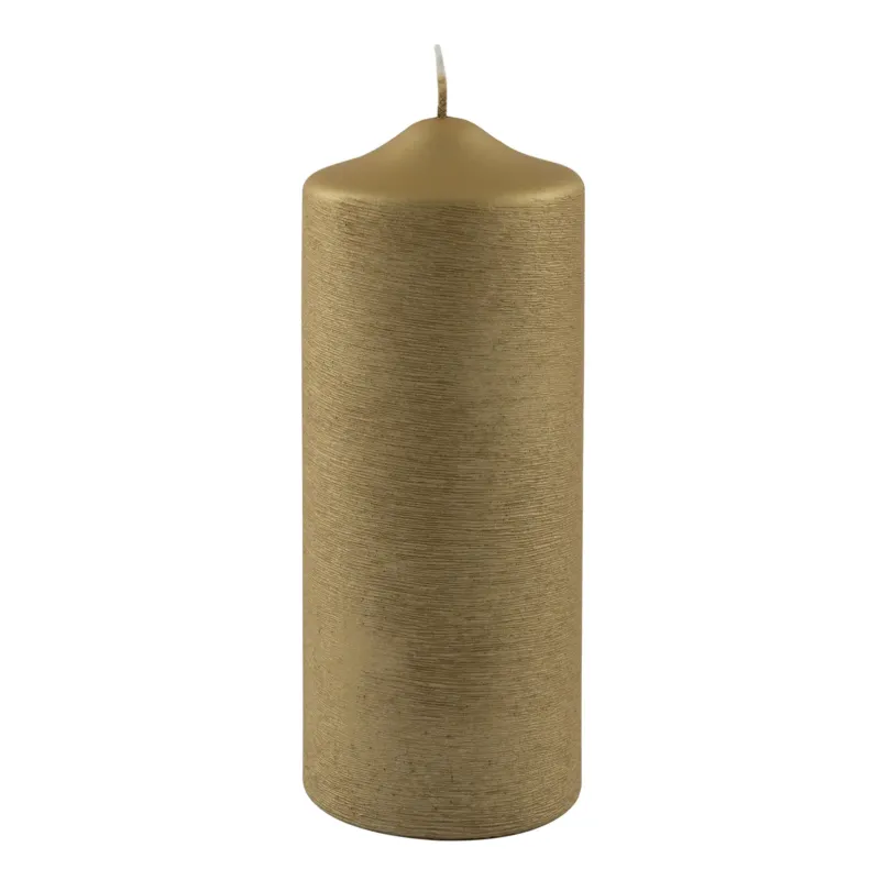 Stumpenkerze – Metallic-Optik, Gebürstetes Finish, Elegant - Candle | Fink Living