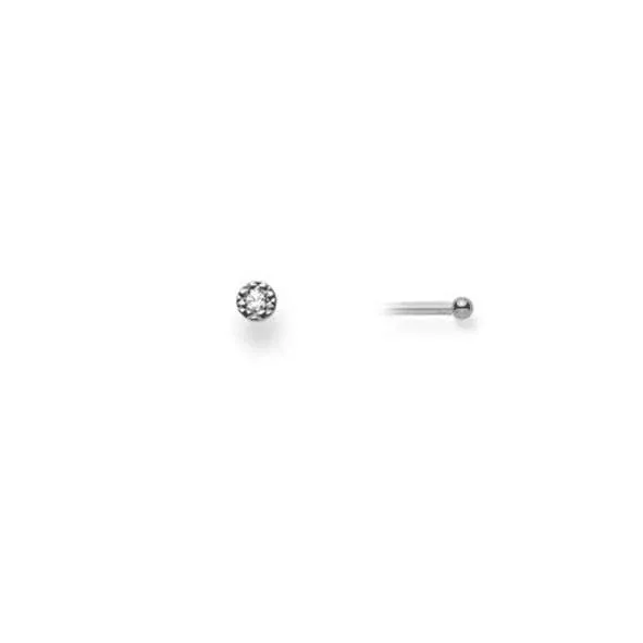 Nasenstecker mit Diamant 18 Karat Gold -750 in Weissgold 2.5 mm