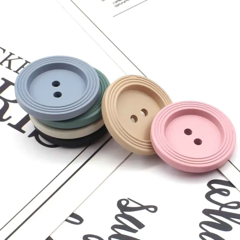 25mm Round 2-Hole Resin Buttons 6-Color for Crafts Garments (96pcs)