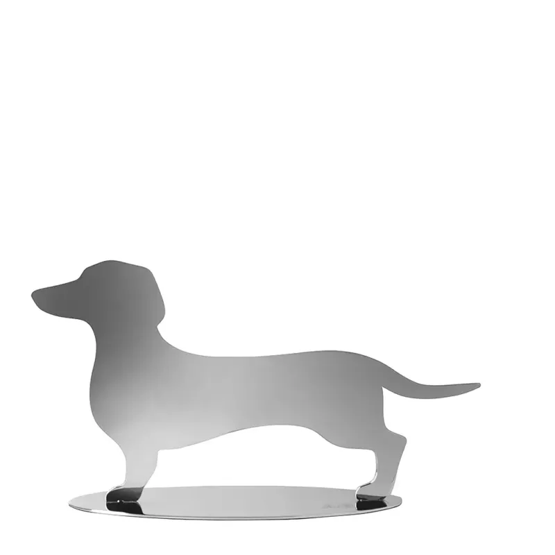 Dekofigur – Polierter Edelstahl, Markante Dackelform, Flache Silhouette - Oscar | Fink Living