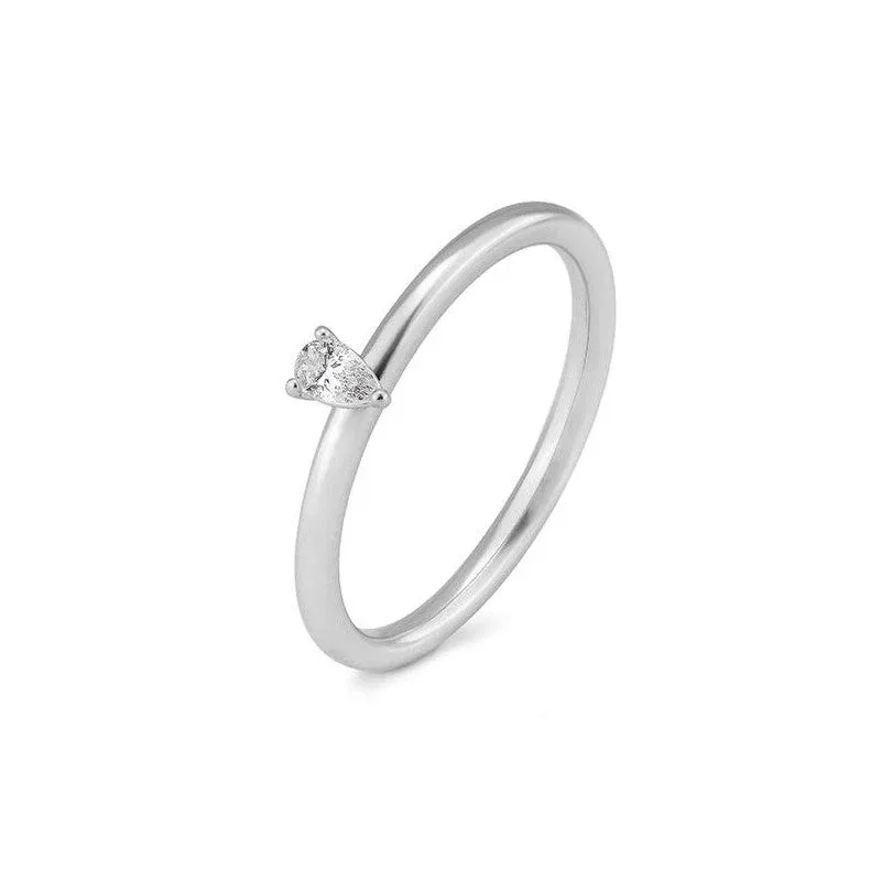 Breuning 18 Karat Gold Verlobungsring Tropfen mit Diamant - 41/06266