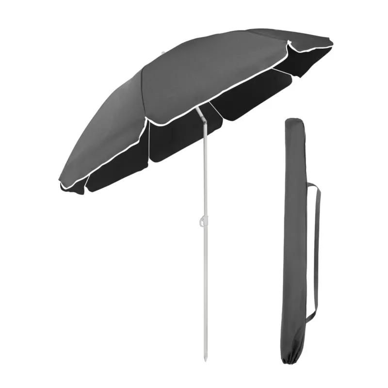Sekey Sonnenschirm 160cm, Dunkelgrau, Höhenverstellbar & Neigbar mit UPF50+ Sekey