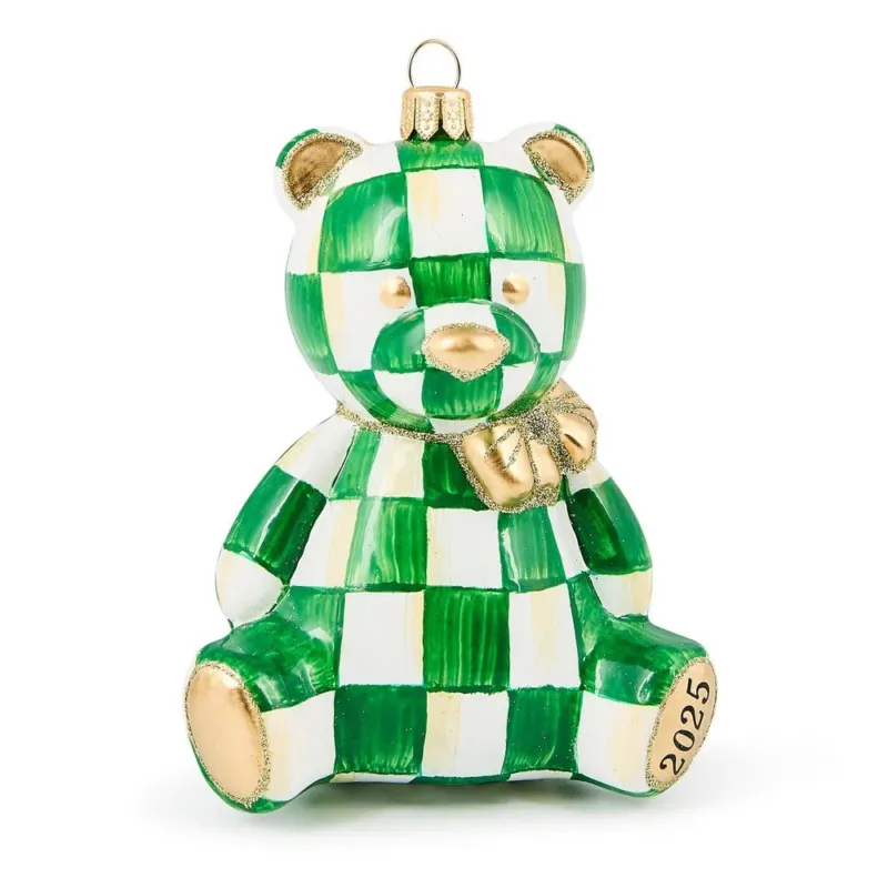 2025 Emerald Bear Glass Ornament by MacKenzie-Childs