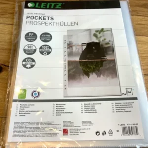 25 LEITZ Prospekthüllen recycelt genarbt