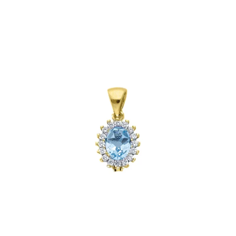 18 Karat Gold - 750 Gelbgold Anhänger mit Zirkonia Steinen - 260478
