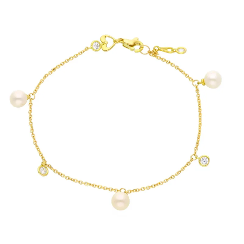 18 Karat Gold Süsswasserperlen Armband - 267601