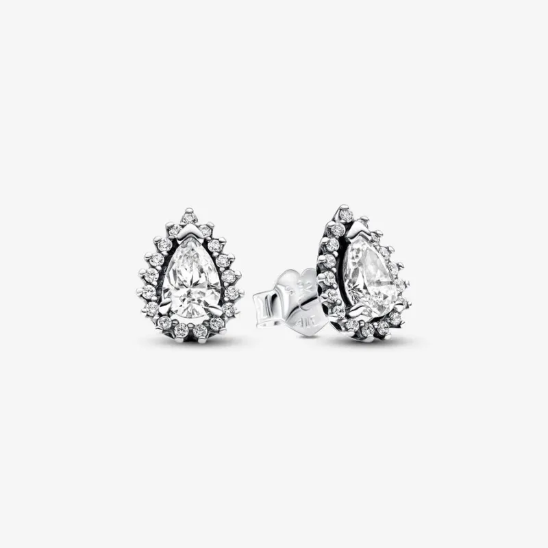 Pandora Birnen-Kranz Ohrringe für Frauen: Sterling-Silber, Cubic Zirkonia