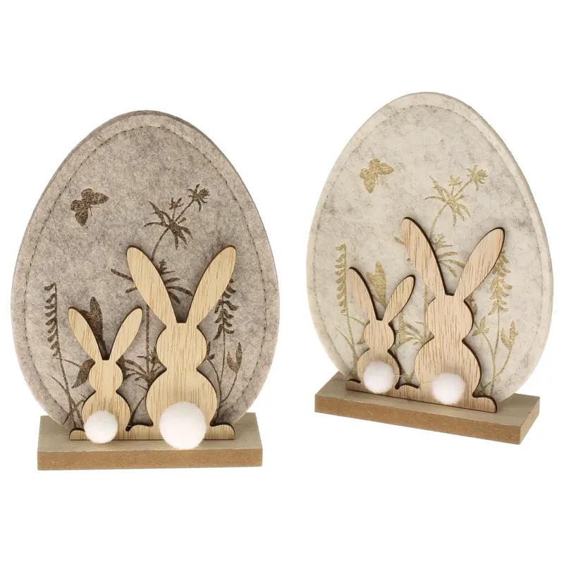 2er Set Dekoei Filz Holz 30 cm Braun