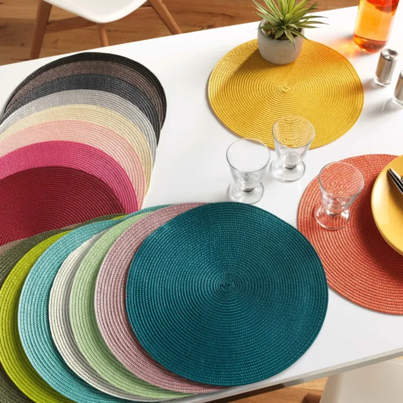 4er Set Platzset rund vers, Farben 35 cm