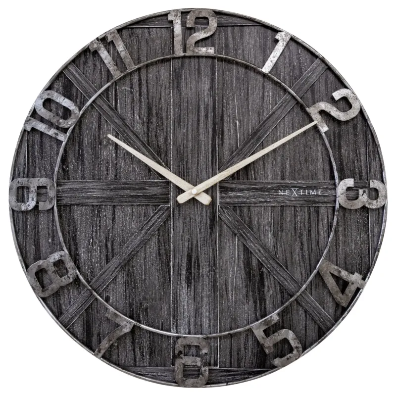 Wanduhr – Lautloses Uhrwerk, Holzdesign, Metallziffern - York | NeXtime