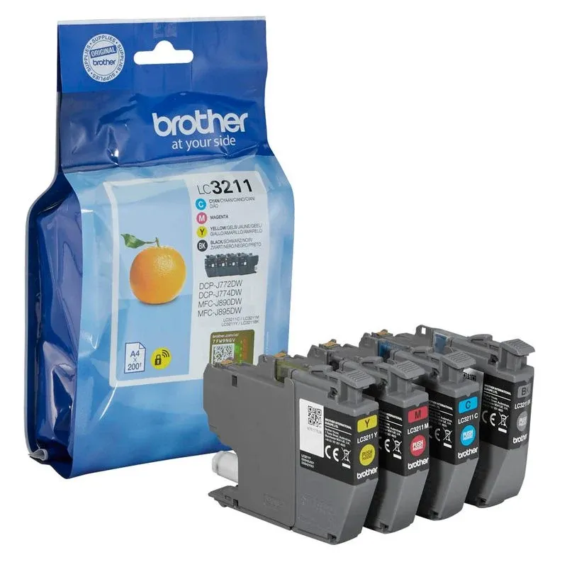 brother LC-3211VALDR schwarz, cyan, magenta, gelb Druckerpatronen, 4er-Set