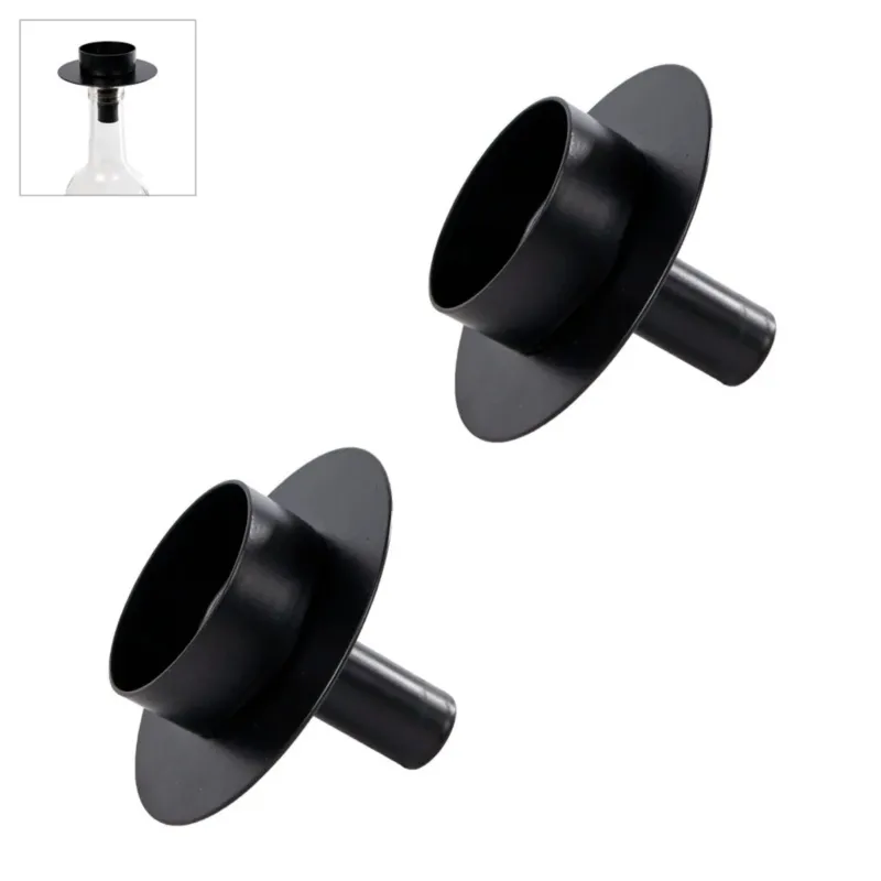 2er Set Teelichthalter Flasche Metall Schwarz