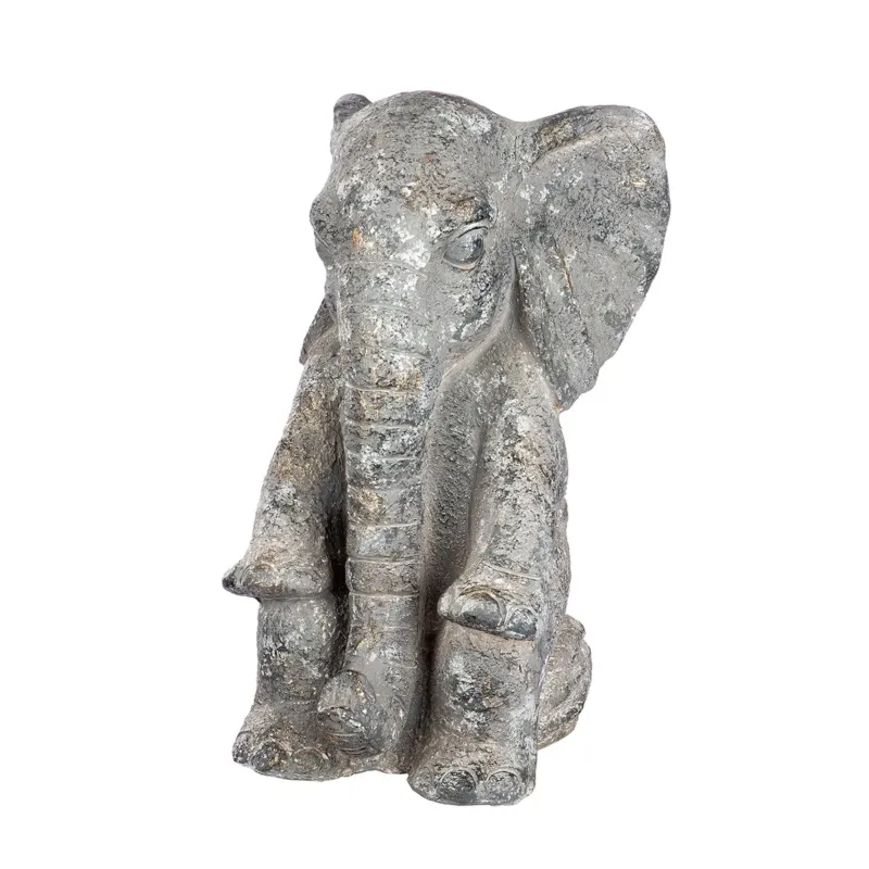 Figur – Strukturiertes Design, Graue Optik, Elefantenmotiv | Gilde
