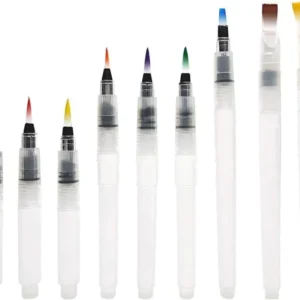 9PCS Watercolor Brush Pens Set - for Water Soluble Colored Pencil