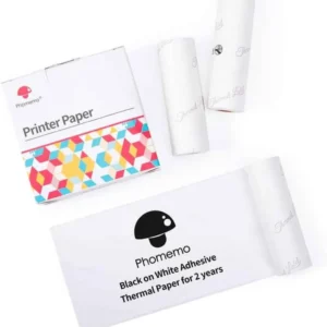 Phomemo White Adhesive Thermal Sticker Paper 77mm for M03 M04S Printer