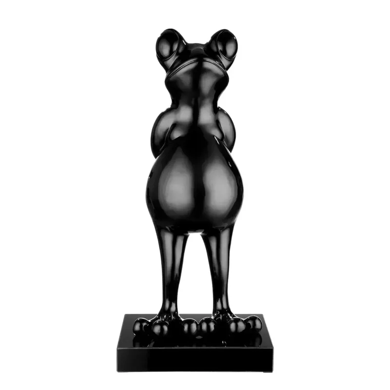 Dekofigur – Schwarze Metalloptik, Schwarze Akzente, Froschform - Frog | Gilde