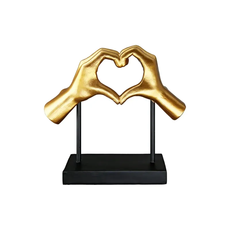 Skulptur – Goldene Oberfläche, Herz Design, Moderne Form - Amour | Gilde
