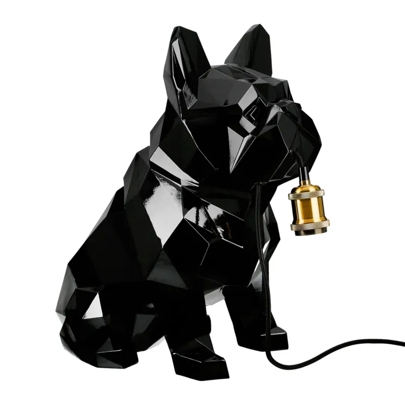 Tischleuchte – Glänzende Oberfläche, Bulldoggen Design, Schwarze Optik - Geo | Gilde