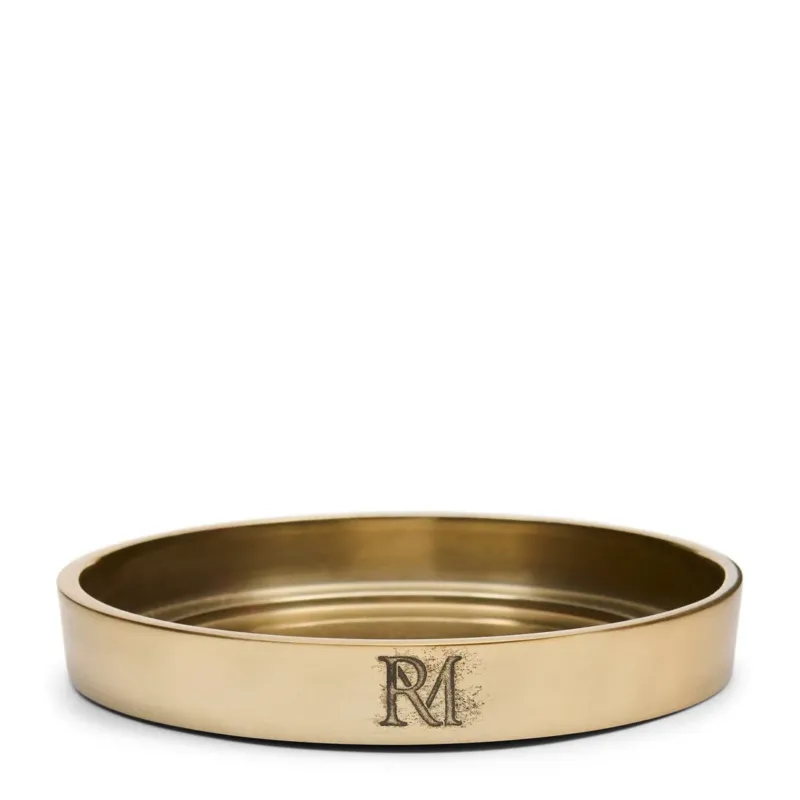 Kerzenhalter Goldfarbenes Aluminium mit RM - Monogramm – RM Maxime | Rivièra Maison - Esszett Luxury | Stilvolles Wohnen mit Charakter