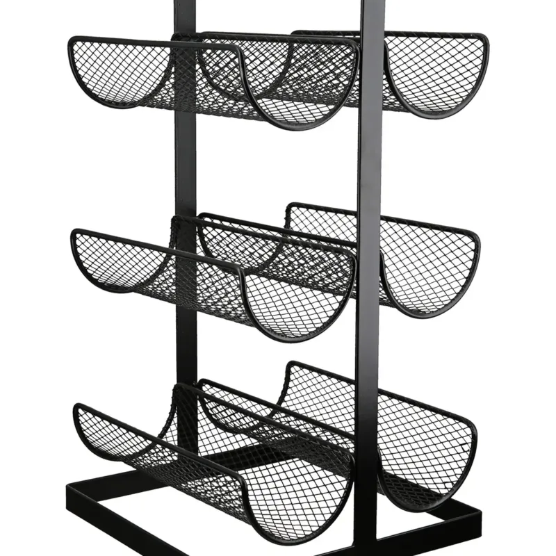 Weinregal – Schwarzes Metall, Matte Oberfläche, Sechs Flaschen - Stock | Gilde