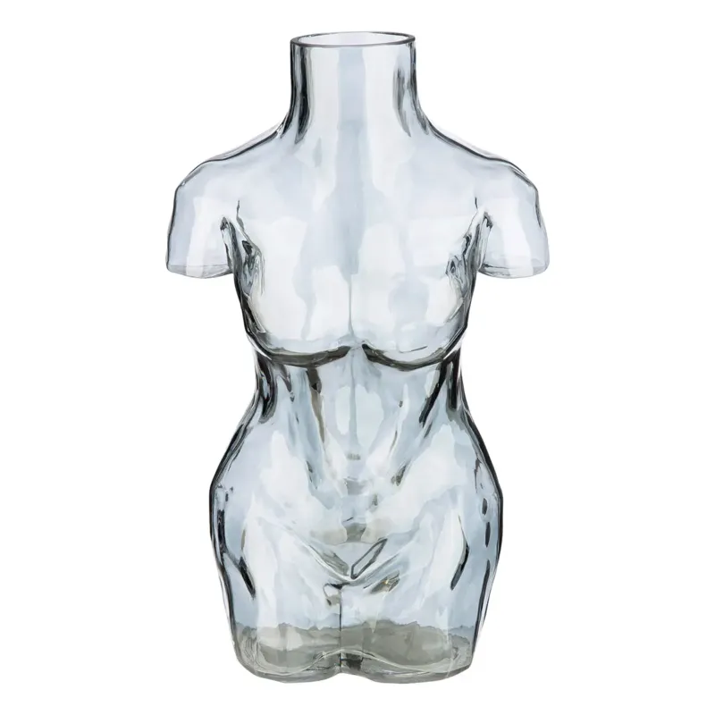 Vase – Graues Glas, Weibliche Form, Wasserdichte Nutzung, Höhe 32 cm - Big Body | Gilde