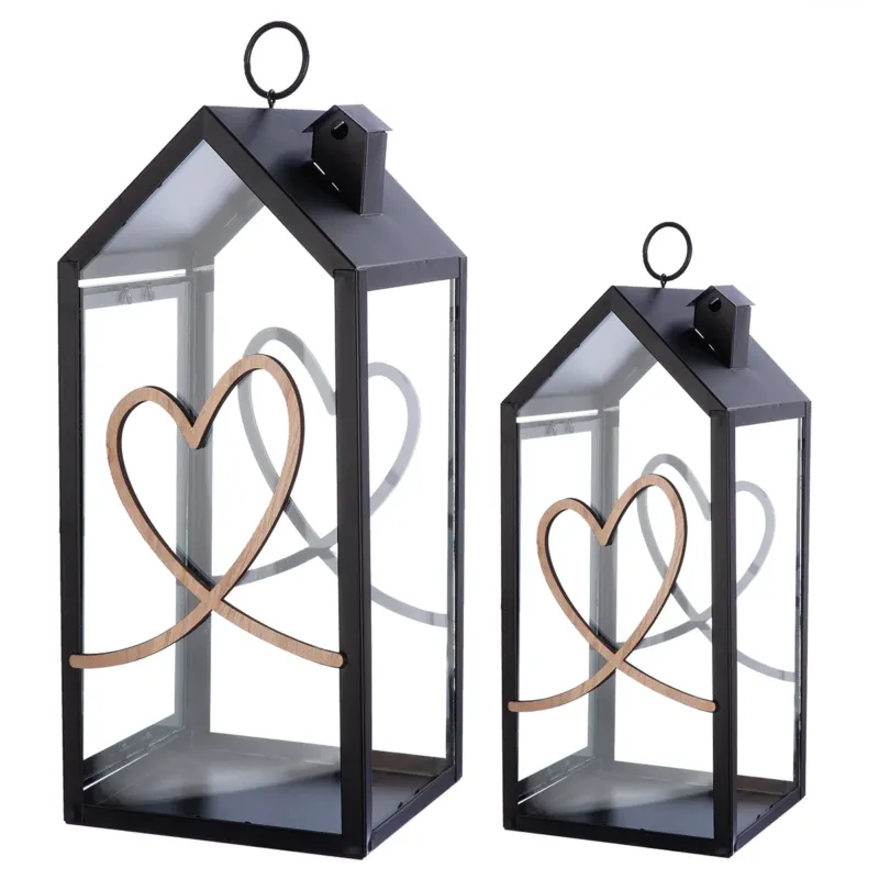 Laterne – Haus Design, Herz Motiv, Geriffeltes Glas - Heart | Gilde