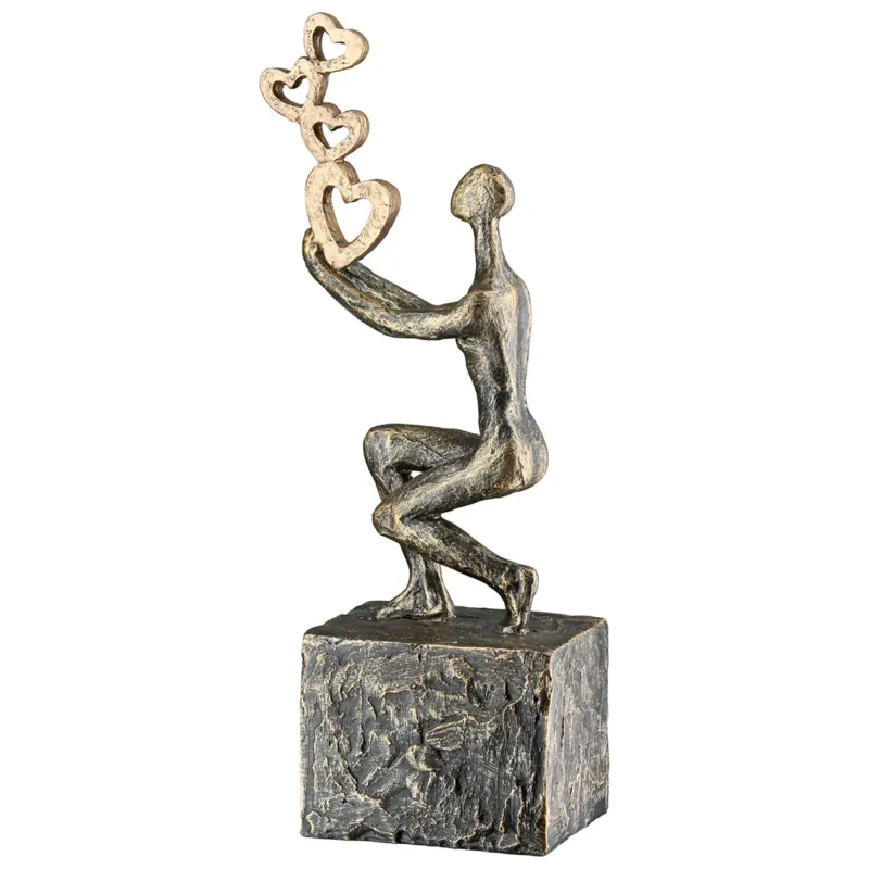 Skulptur – Kunstharz Material, Herz Motiv, Antik Finish - Flying Hearts | Gilde