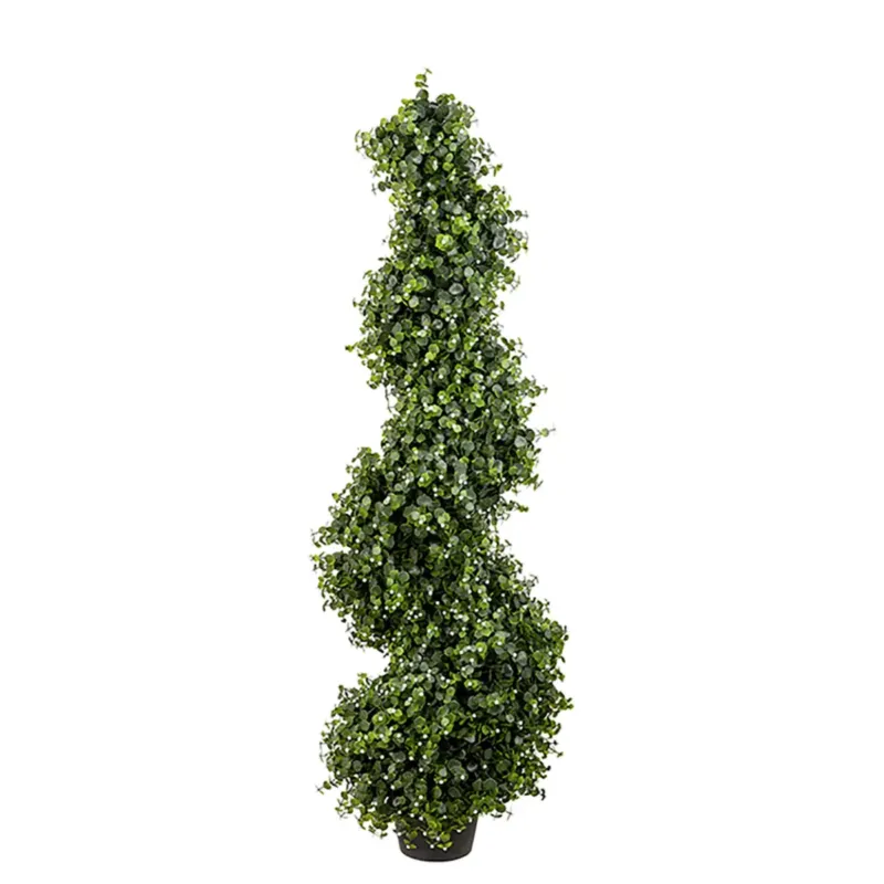 Getopfte Pflanze – Künstlicher Buchsbaum, Spiralform, Grünes Design, 120 cm - Spirale | Gilde