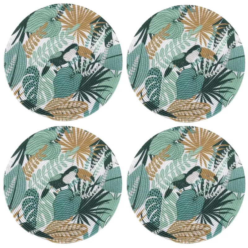4er Set Platzset Dschungel Grün 35 cm
