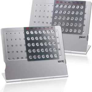 2 Pack Aluminum Alloy Mini Desk Calendar