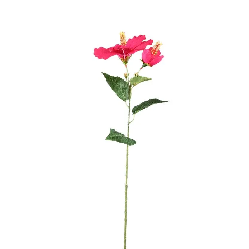 Gartenblume – Rosa Hibiskus Spray mit Knospe, Polyestergewebe, Handgefertigt | PTMD