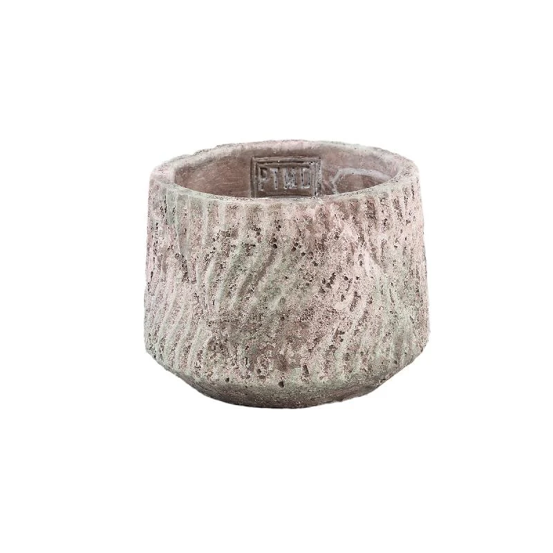 Topf – Wellen Linien, Zement Material, Runde Form, S - Diesel | PTMD