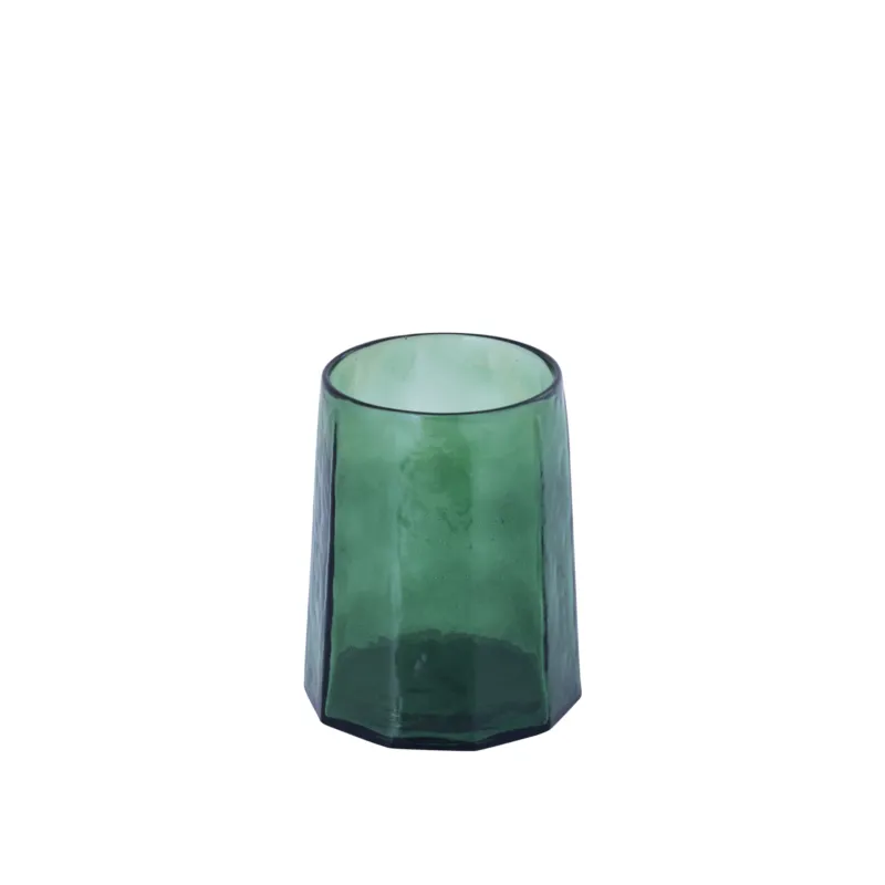 Windlicht – Glas Material, Grün Ton, Rillen Design, S – Pernella | PTMD
