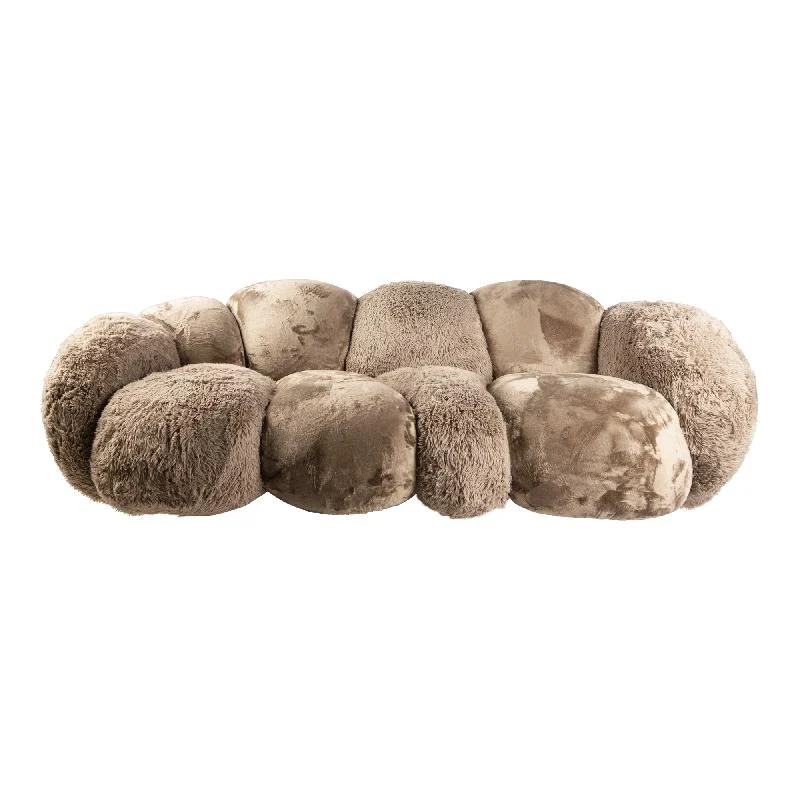 Sofa – taupe Oberfläche, Stoff Bezug, drei Sitzer – Curvae | PTMD