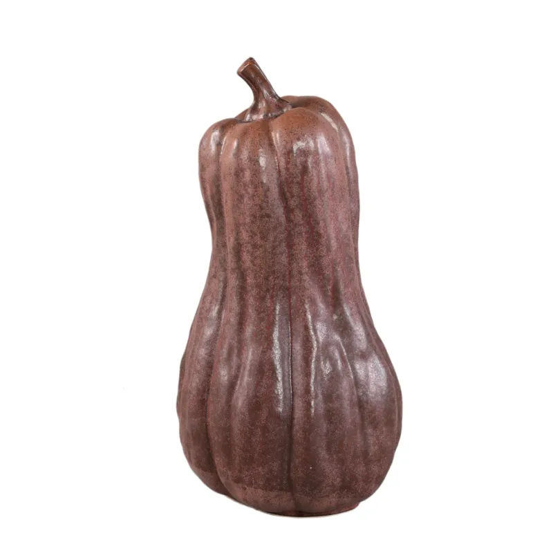 Statue – Kürbis Design, Organische Form, Keramik Material, Braun, Hoch – Julija | PTMD
