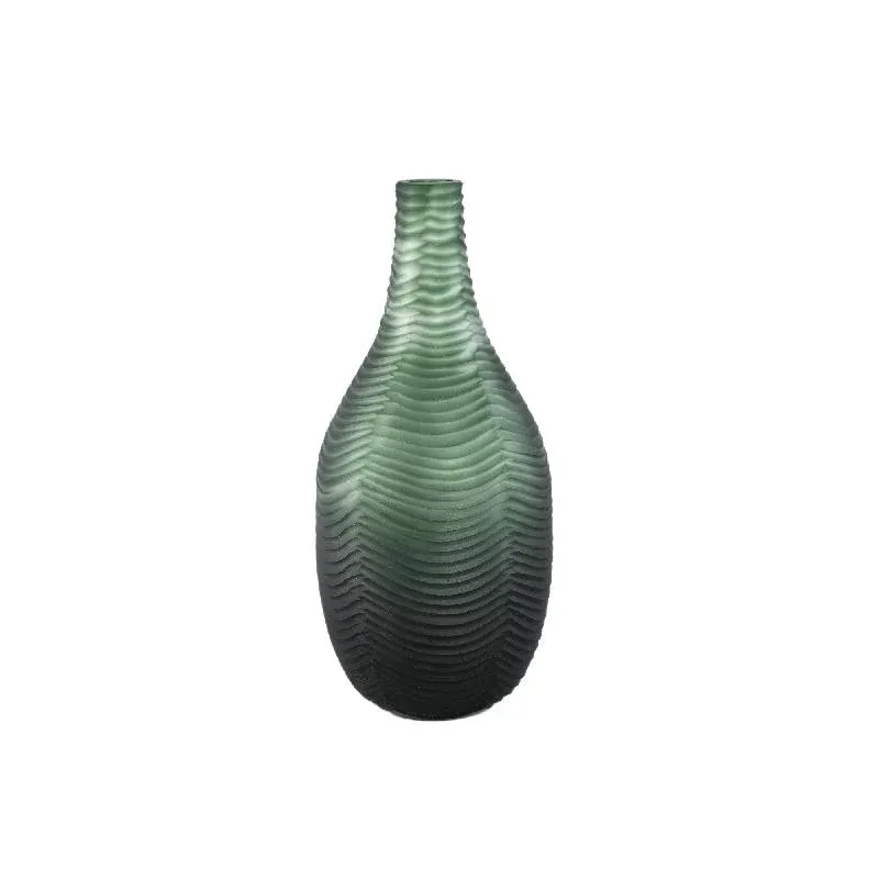 Vase – Runde Form, Glas Material, Grün, Breite – Elichi | PTMD
