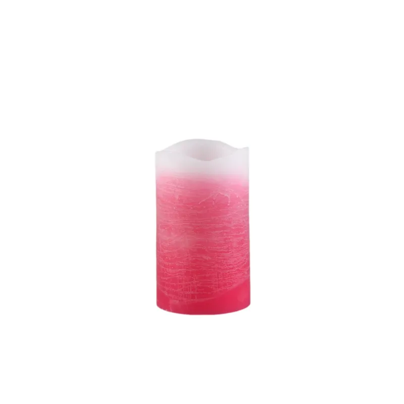 LED Kerze – Ombre Farbeffekt, Rosa Farbe, Flackernde Flamme, M | PTMD
