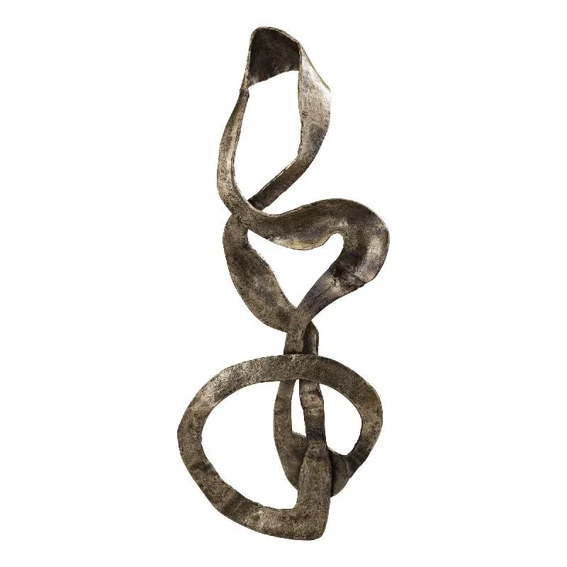 Wandpaneel aus Aluminium-Metall in Goldoptik mit Wirbeldesign, L – Neven | PTMD