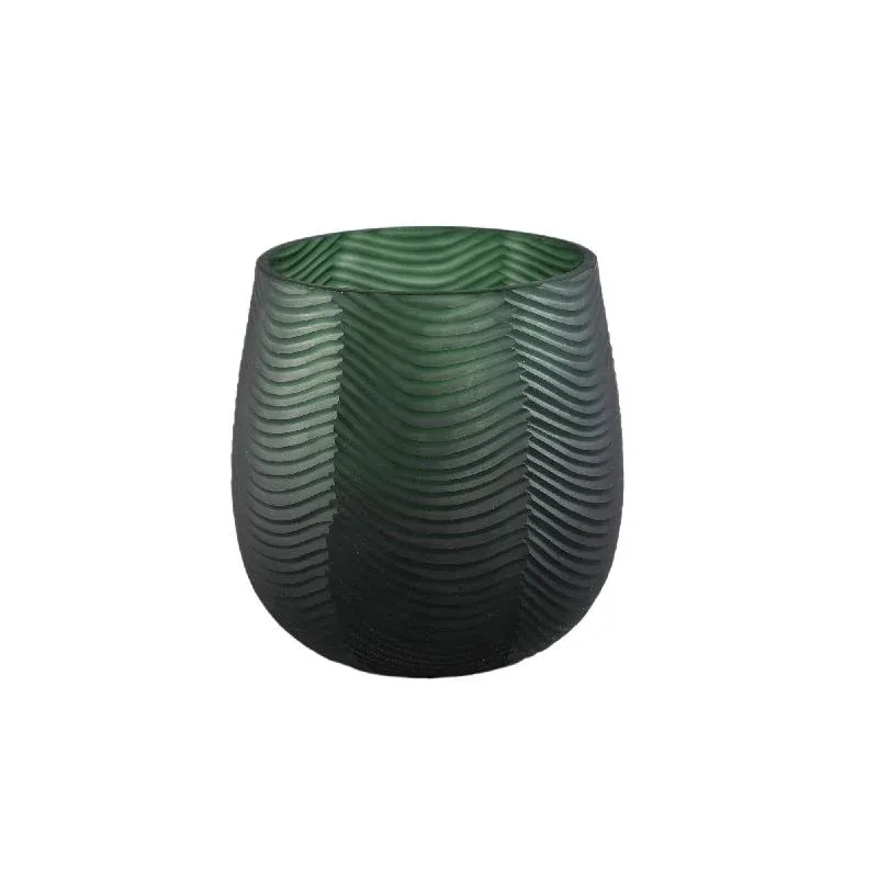 Vase – Bombierte Form, Glas Material, Grün – Elichi | PTMD