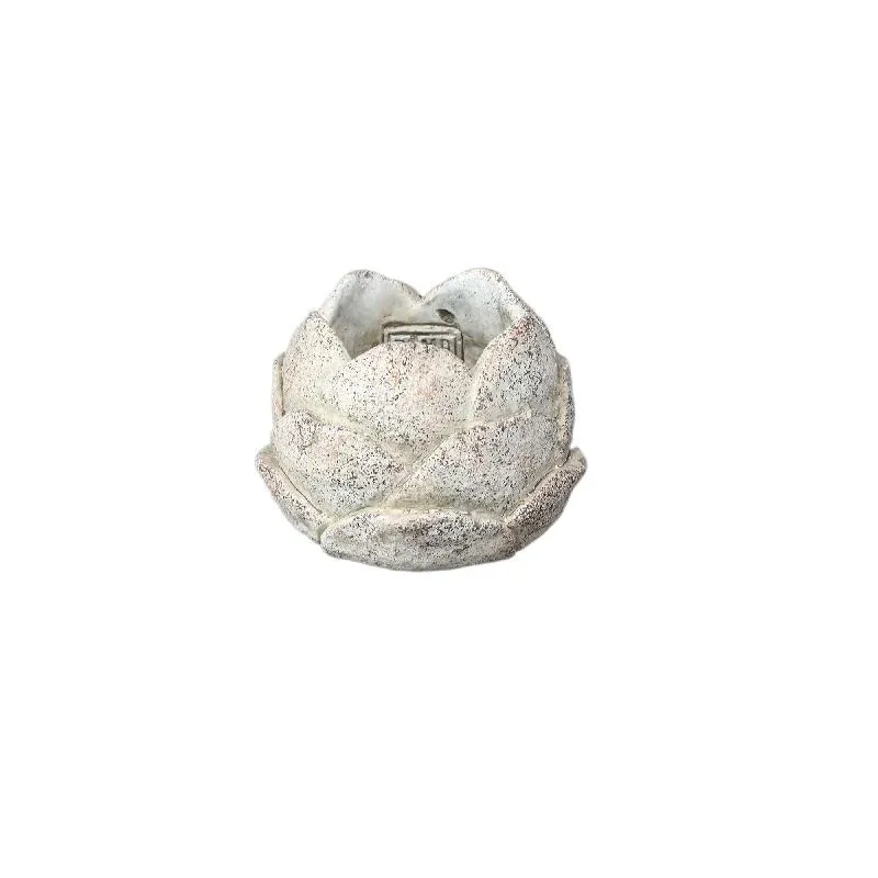 Blumentopf - Zement, Blumenform, Strukturierte Oberfläche, Cremefarbe, XS – Flowi | PTMD