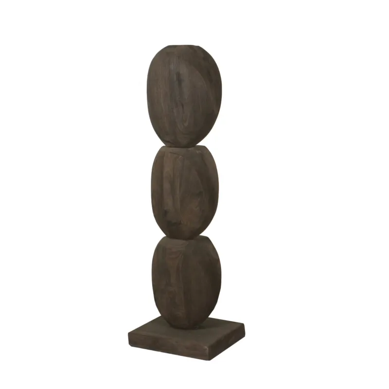 Statue – Kreis Design, Organische Form, Mangoholz Material, Braun, M – Kodey | PTMD