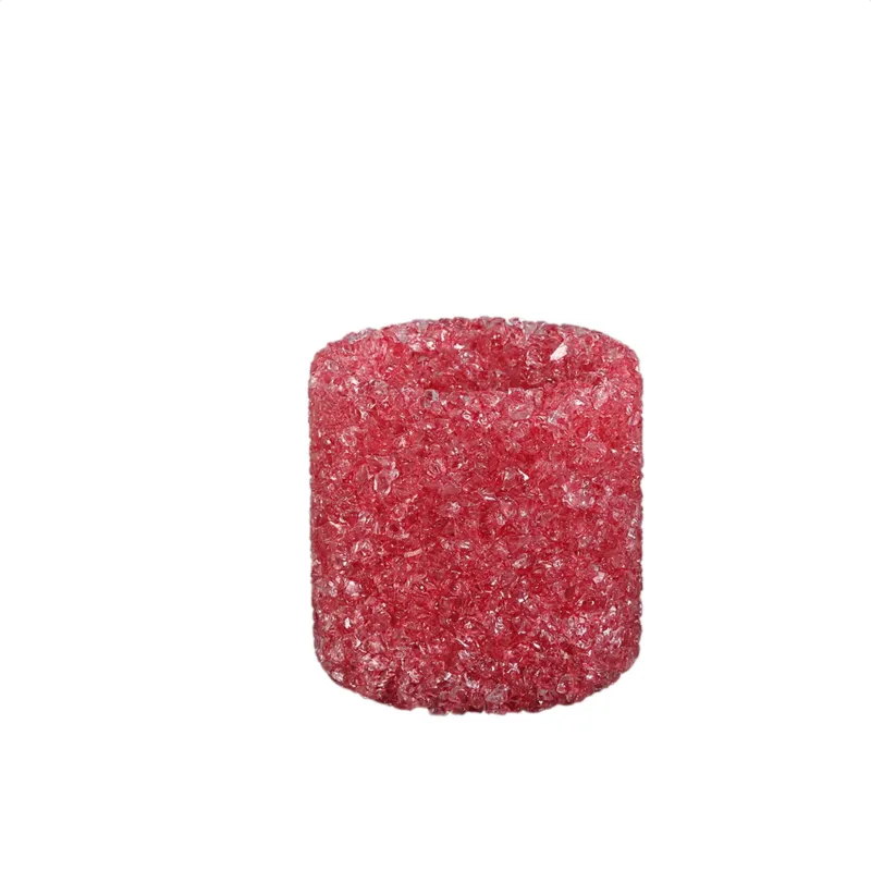 Teelichthalter – Glas Material, Dunkelrosa Ton, Kristall Design, M – Marsella | PTMD