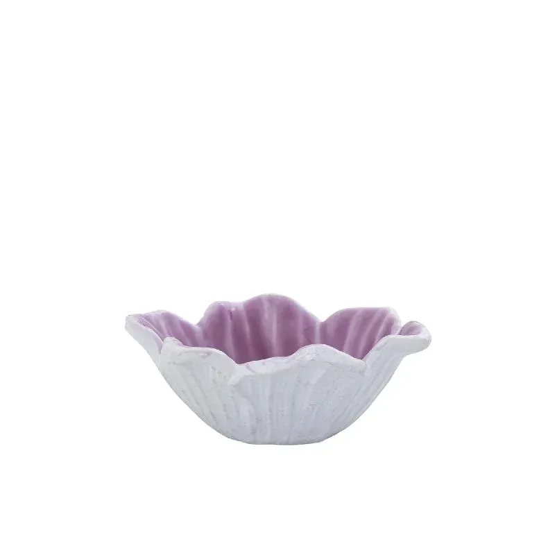 Schale - Aluminiumguss, Blumenform, organische Kontur, Lila, S – Wonda | PTMD