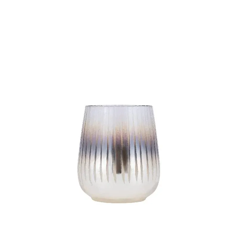 Windlicht – Rundes Glasdesign, Geätzte Oberfläche, Goldene Farbgebung, S – Shelva | PTMD