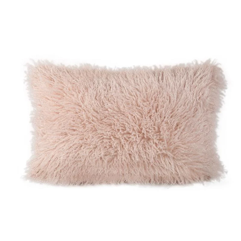 Kissen – Kunstfell, Weiche Haptik, Rechteckige Form, Beige, M – Rexx | PTMD