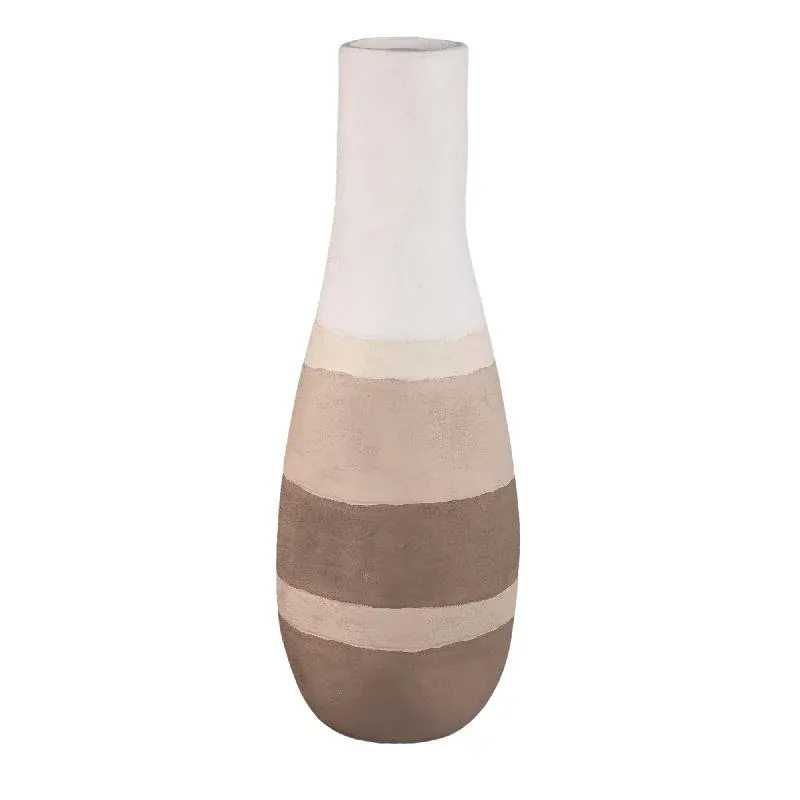 Vase – Rundes Design, Hellbraune Farbe, Keramikmaterial, L – Voni | PTMD