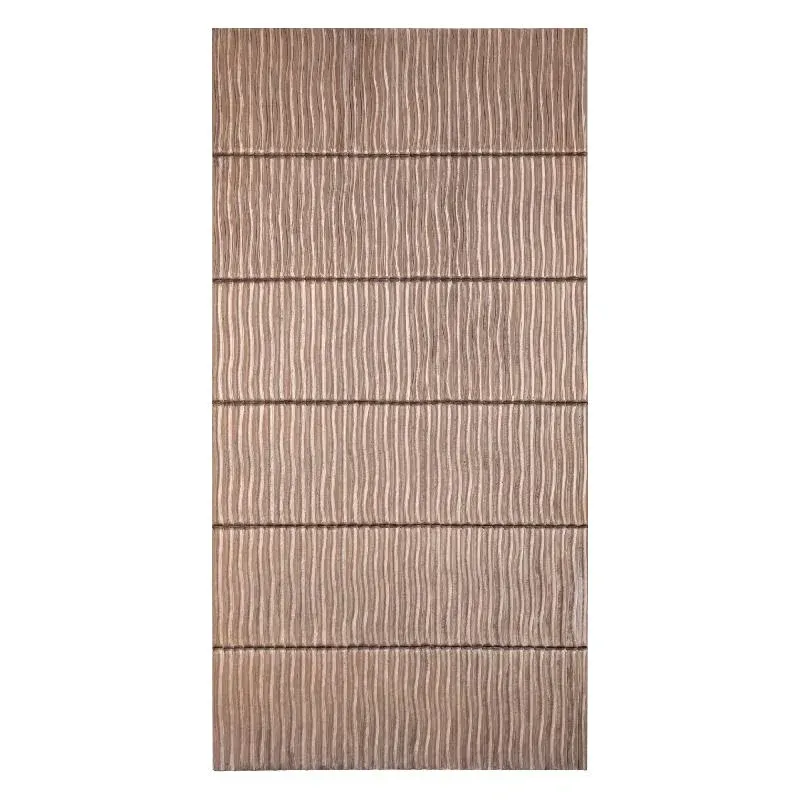 Wandpaneel – Wellenmuster Design, Rechteckige Form, MDF Material, Bronze, L – Seline | PTMD